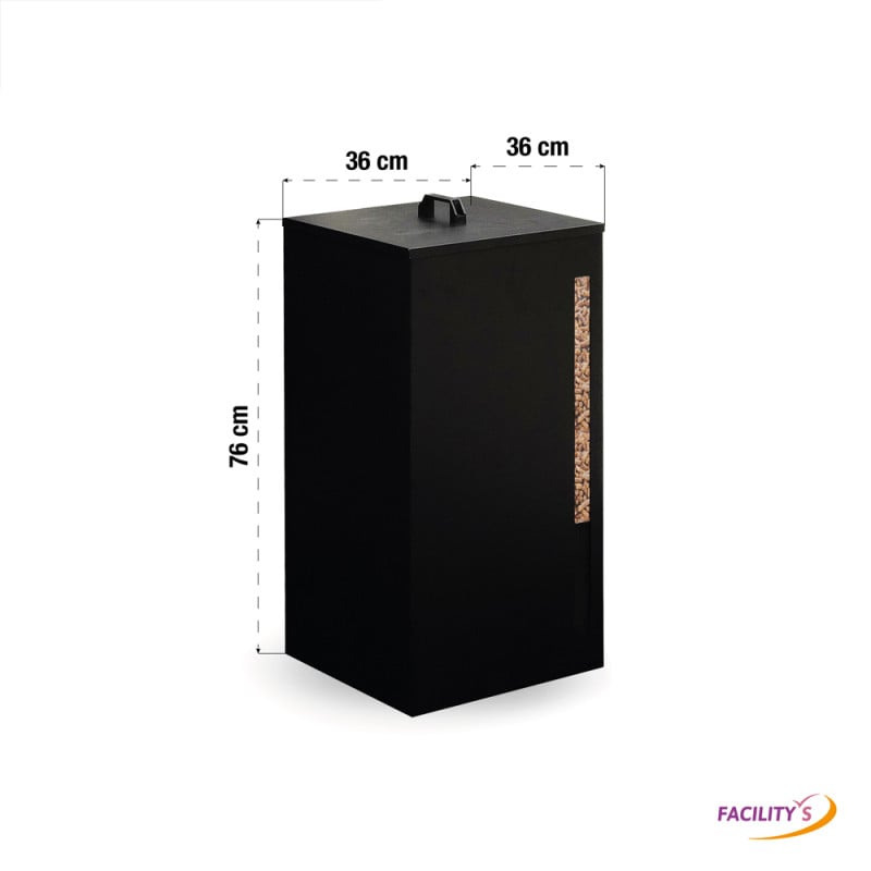 Compartimento para pellets de madeira - capacidade de 45 kg