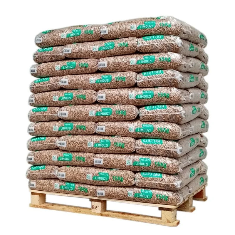 Pellets de madeira Limouzi – Palete com 66 sacos de 15 kg