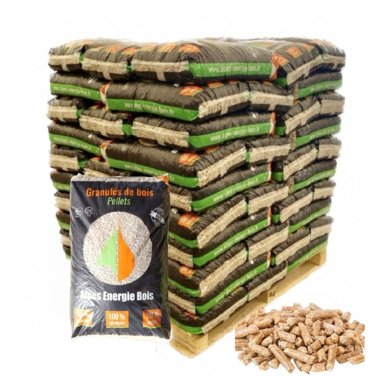 Pellets Alpes Energie Bois – Palete com 70 sacos de 15 kg