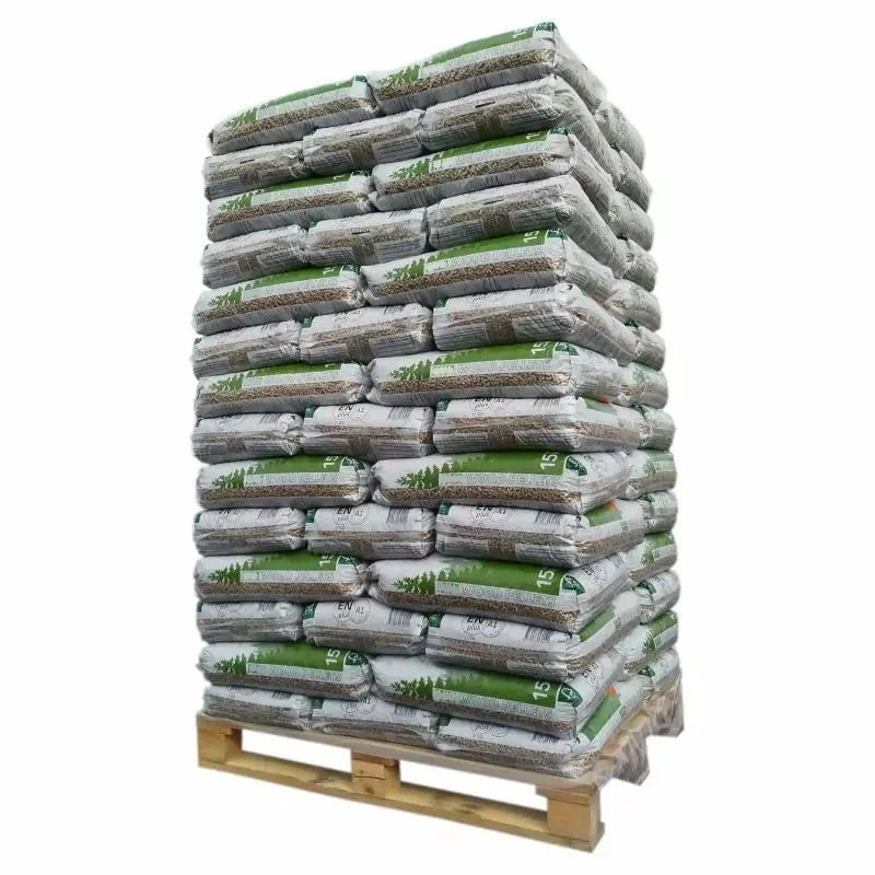 Pellets de madeira HS – Palete com 66 sacos de 15 kg – 100% madeira macia 